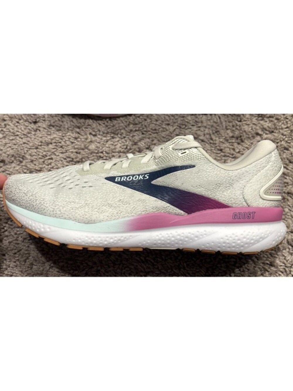 Brooks Ghost 16 Womens Size 9.5D Wide Gray Purple Running Shoes Sneakers